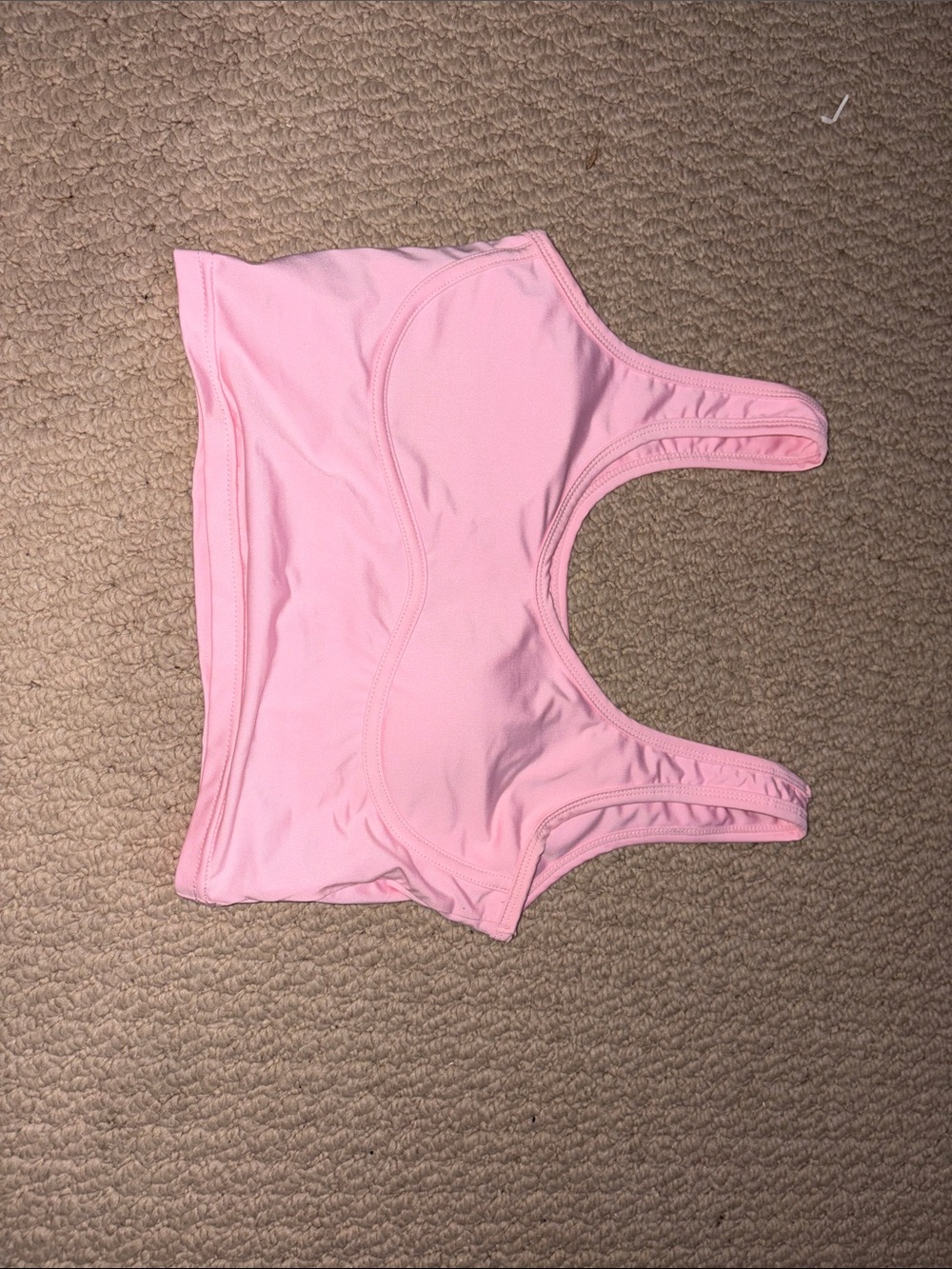 Women's Pink Padded Crop Tank Top - Supportive Swim & Active Style